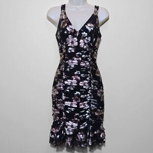 Harlyn Metallic Ruched Bodycon Dress Size XS Whimsigoth‎ Fairy Grunge